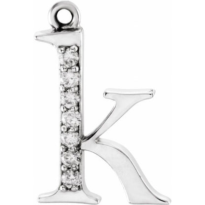 .03 CTW Natural Diamond Lowercase Initial Dangle