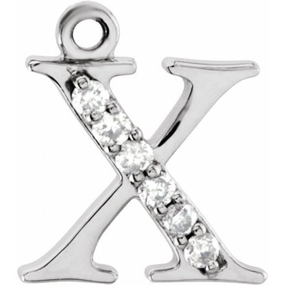 .025 CTW Natural Diamond Lowercase Initial Dangle