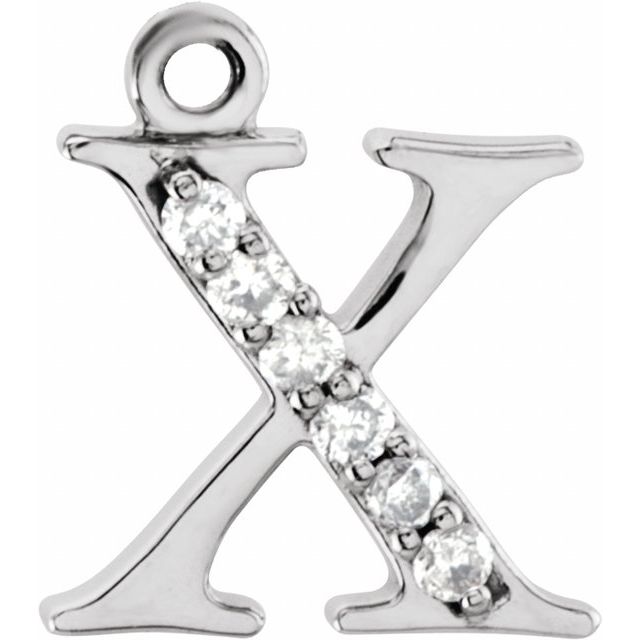 .025 CTW Lab-Grown Diamond Lowercase Initial Dangle