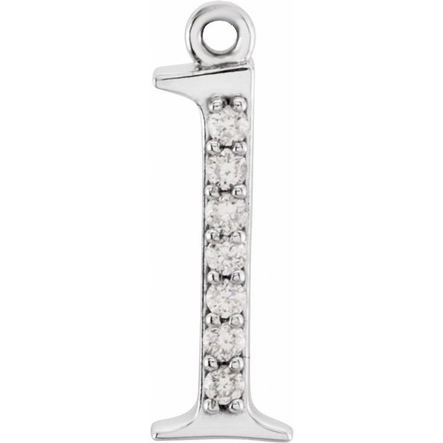 .03 CTW Natural Diamond Lowercase Initial Dangle