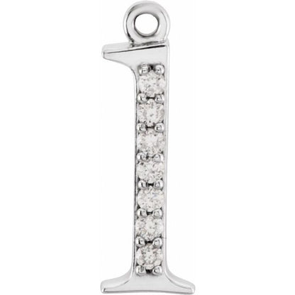 .03 CTW Natural Diamond Lowercase Initial Dangle