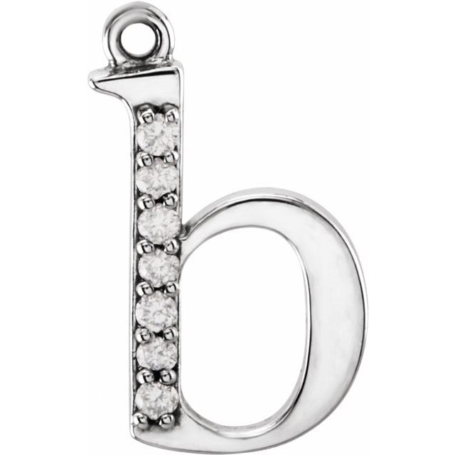 .03 CTW Natural Diamond Lowercase Initial Dangle