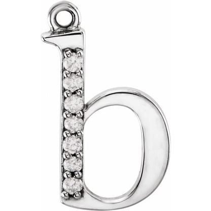 .03 CTW Natural Diamond Lowercase Initial Dangle