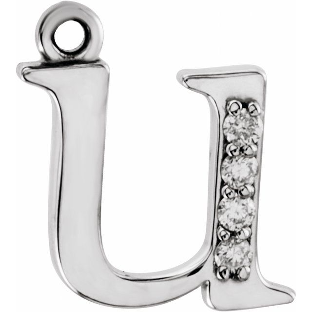 .02 CTW Natural Diamond Lowercase Initial Dangle