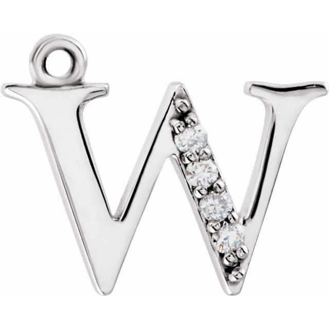 .02 CTW Natural Diamond Lowercase Initial Dangle