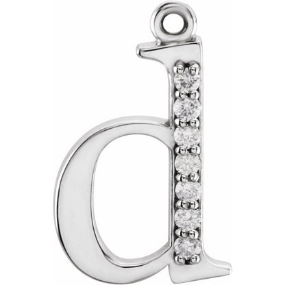.03 CTW Natural Diamond Lowercase Initial Dangle