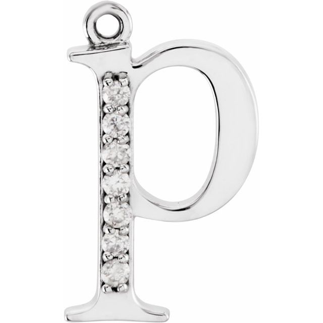 .03 CTW Natural Diamond Lowercase Initial Dangle