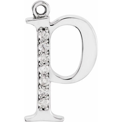 .03 CTW Lab-Grown Diamond Lowercase Initial Dangle