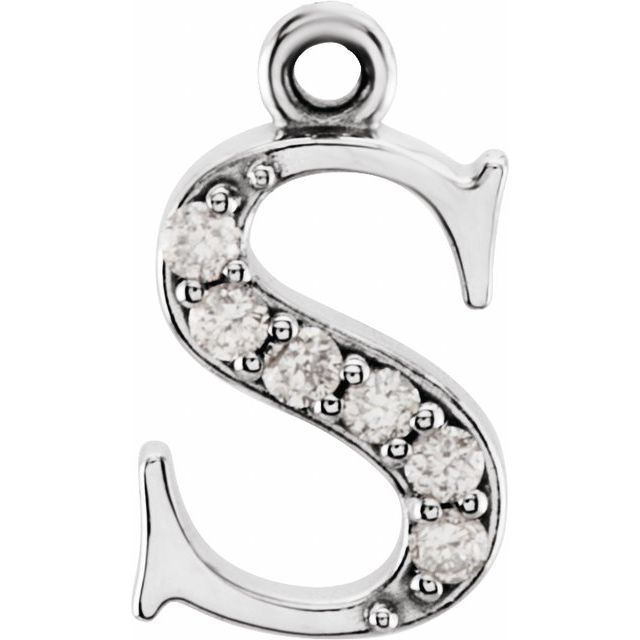 .025 CTW Natural Diamond Lowercase Initial Dangle