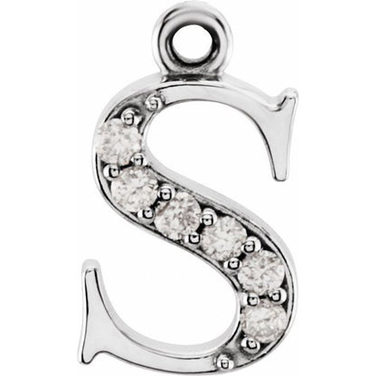 .025 CTW Natural Diamond Lowercase Initial Dangle