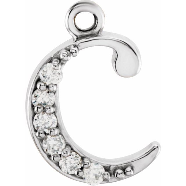 .025 CTW Natural Diamond Lowercase Initial Dangle