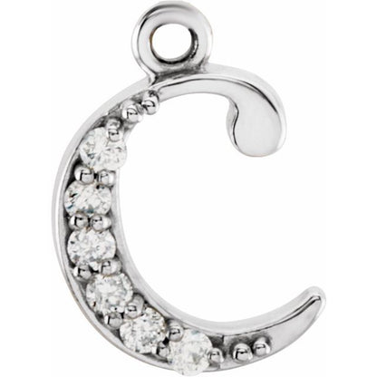 .025 CTW Natural Diamond Lowercase Initial Dangle
