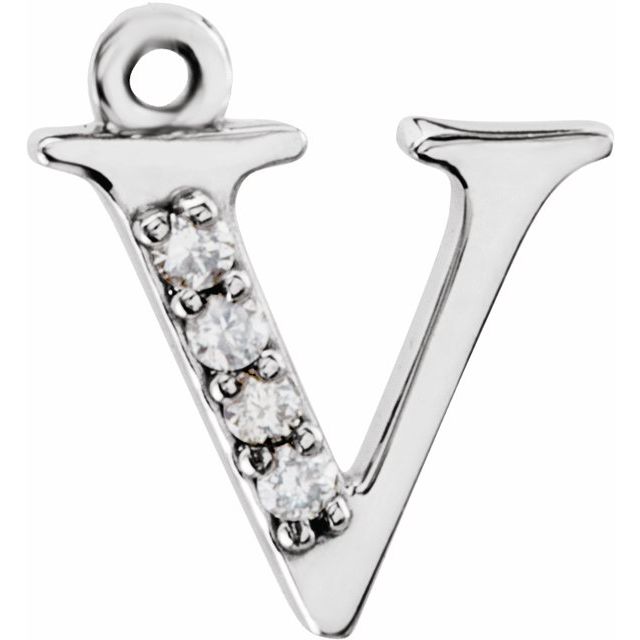.02 CTW Lab-Grown Diamond Lowercase Initial Dangle