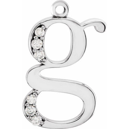 .025 CTW Lab-Grown Diamond Lowercase Initial Dangle