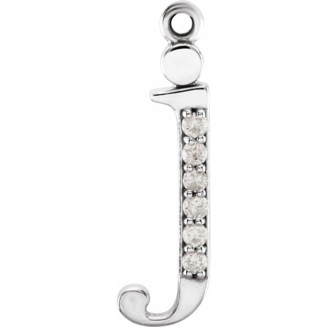 .025 CTW Natural Diamond Lowercase Initial Dangle