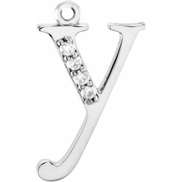 .02 CTW Natural Diamond Lowercase Initial Dangle