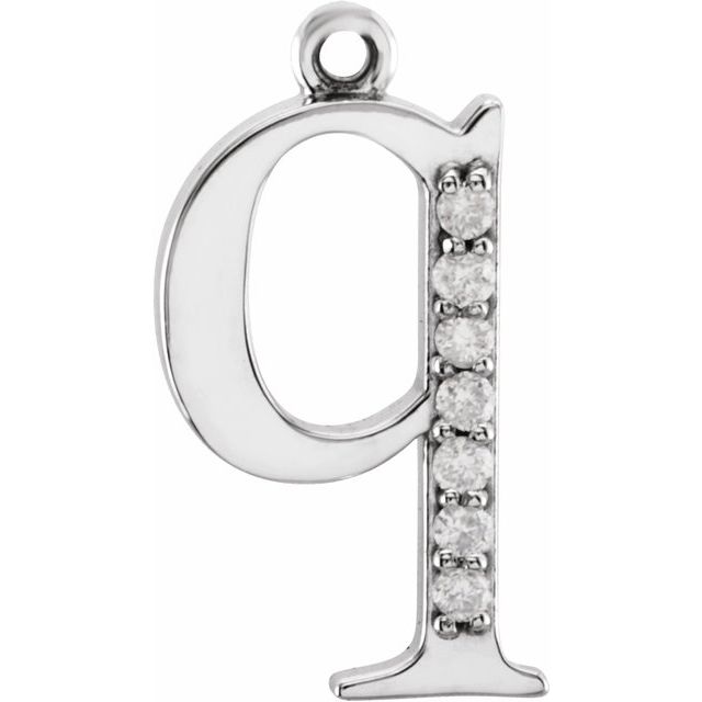 .03 CTW Natural Diamond Lowercase Initial Dangle
