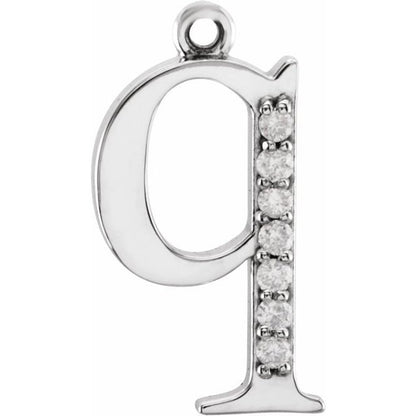 .03 CTW Natural Diamond Lowercase Initial Dangle