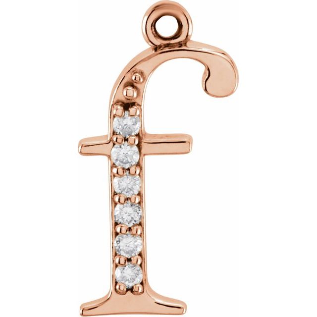 .025 CTW Natural Diamond Lowercase Initial Dangle