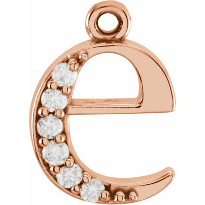 .025 CTW Natural Diamond Lowercase Initial Dangle