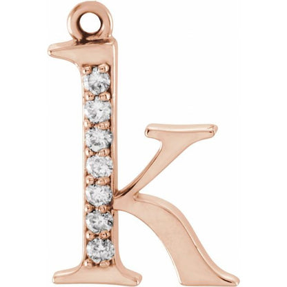 .03 CTW Natural Diamond Lowercase Initial Dangle