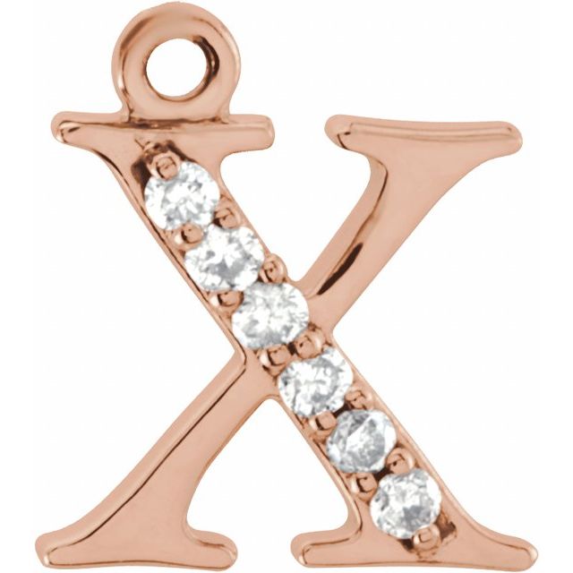 .025 CTW Natural Diamond Lowercase Initial Dangle