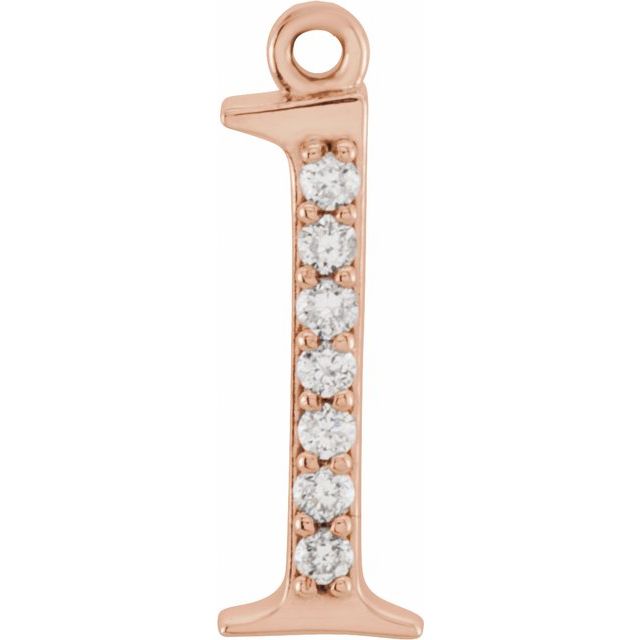 .03 CTW Natural Diamond Lowercase Initial Dangle