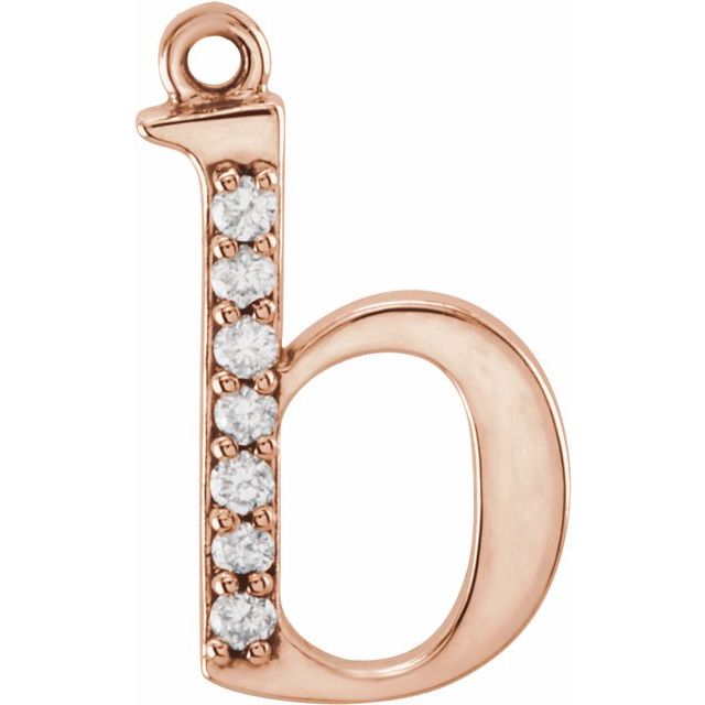 .03 CTW Natural Diamond Lowercase Initial Dangle