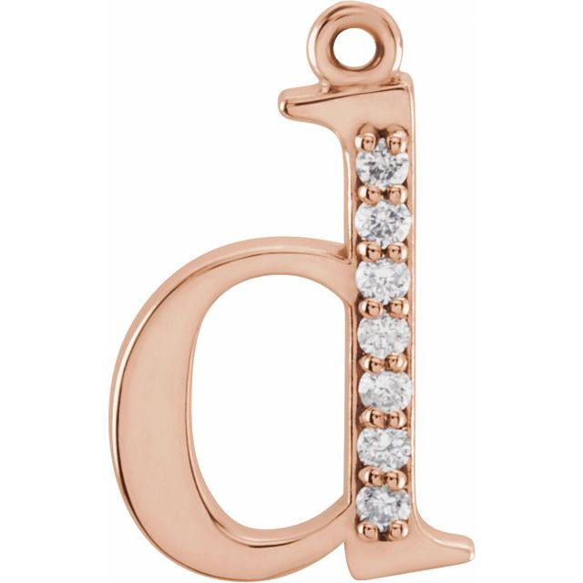 .03 CTW Natural Diamond Lowercase Initial Dangle