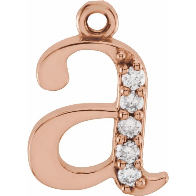 .02 CTW Natural Diamond Lowercase Initial Dangle