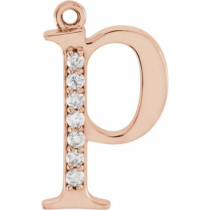 .03 CTW Natural Diamond Lowercase Initial Dangle