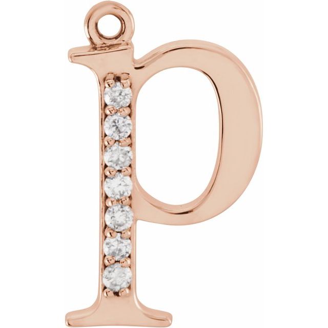 .03 CTW Lab-Grown Diamond Lowercase Initial Dangle