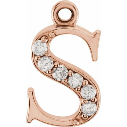 .025 CTW Natural Diamond Lowercase Initial Dangle