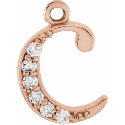 .025 CTW Lab-Grown Diamond Lowercase Initial Dangle