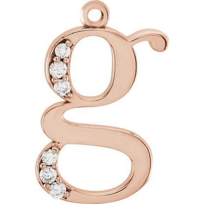.025 CTW Natural Diamond Lowercase Initial Dangle