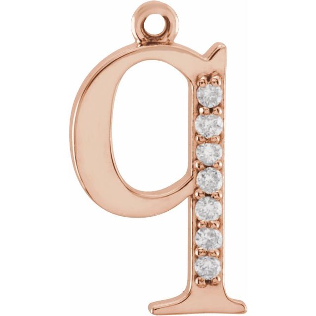 .03 CTW Lab-Grown Diamond Lowercase Initial Dangle
