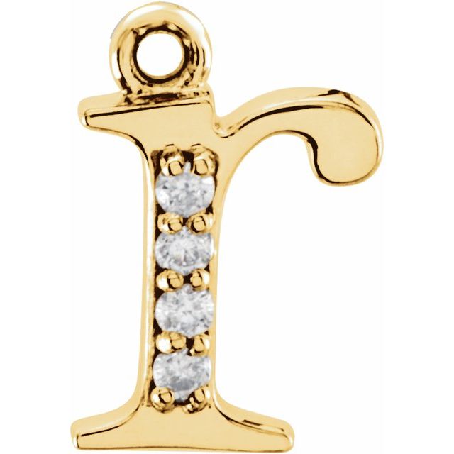 .02 CTW Natural Diamond Lowercase Initial Dangle