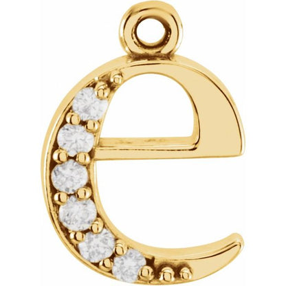 .025 CTW Lab-Grown Diamond Lowercase Initial Dangle