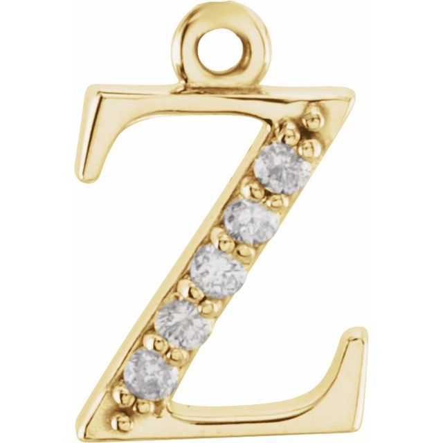 .02 CTW Natural Diamond Lowercase Initial Dangle
