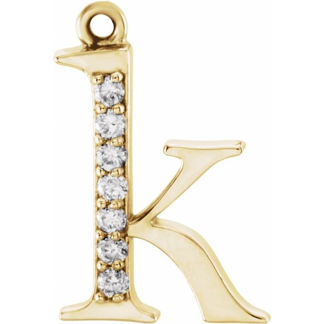 .03 CTW Natural Diamond Lowercase Initial Dangle