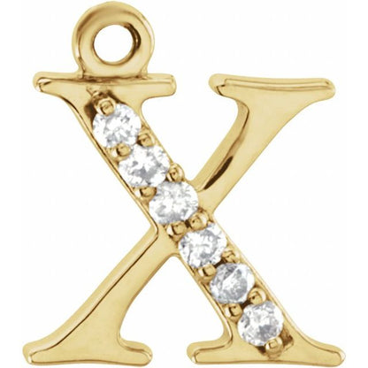 .025 CTW Lab-Grown Diamond Lowercase Initial Dangle