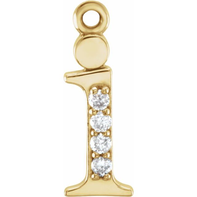 .02 CTW Natural Diamond Lowercase Initial Dangle