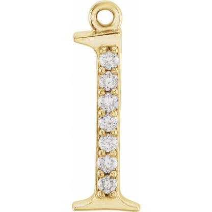 .03 CTW Natural Diamond Lowercase Initial Dangle