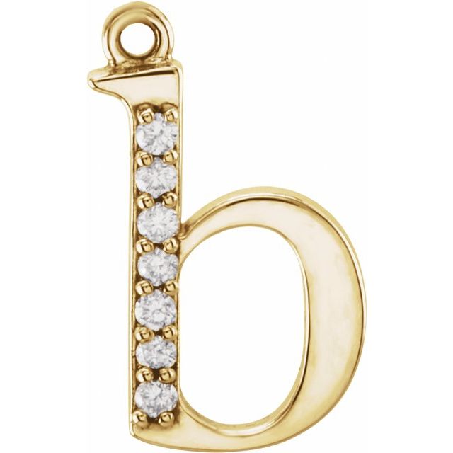 .03 CTW Natural Diamond Lowercase Initial Dangle