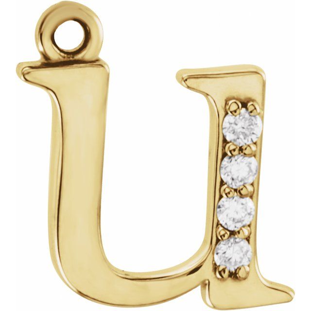 .02 CTW Natural Diamond Lowercase Initial Dangle