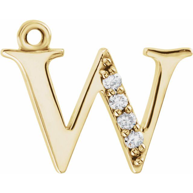 .02 CTW Natural Diamond Lowercase Initial Dangle