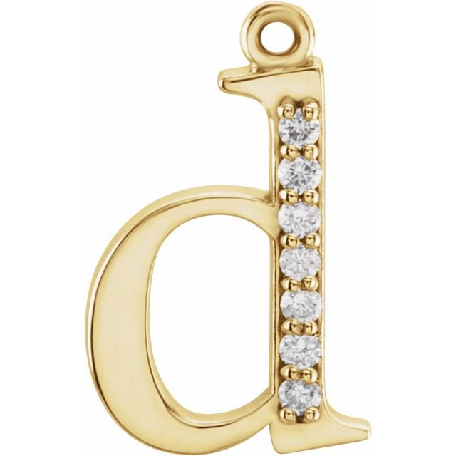 .03 CTW Natural Diamond Lowercase Initial Dangle