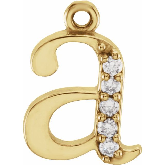 .025 CTW Natural Diamond Lowercase Initial Dangle