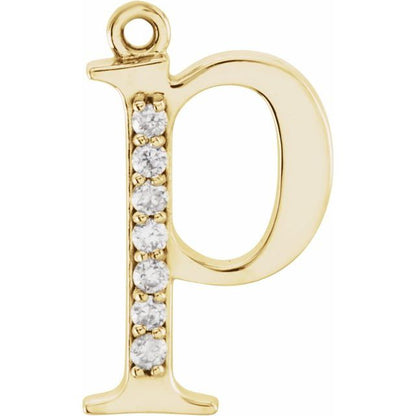 .03 CTW Lab-Grown Diamond Lowercase Initial Dangle