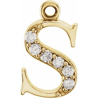 .025 CTW Lab-Grown Diamond Lowercase Initial Dangle